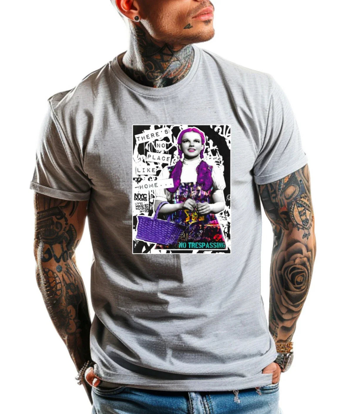 Nouveau Art Society Dorothy Graffiti Pop Art T-Shirt Grey Small-5XL Made In USA