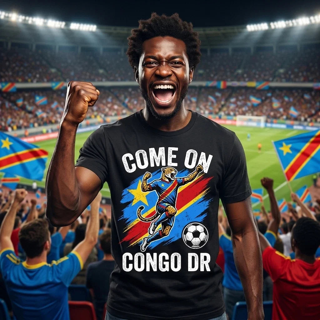 Congo DR Football T Shirt, Democratic Republic of Congo Supporter Gift