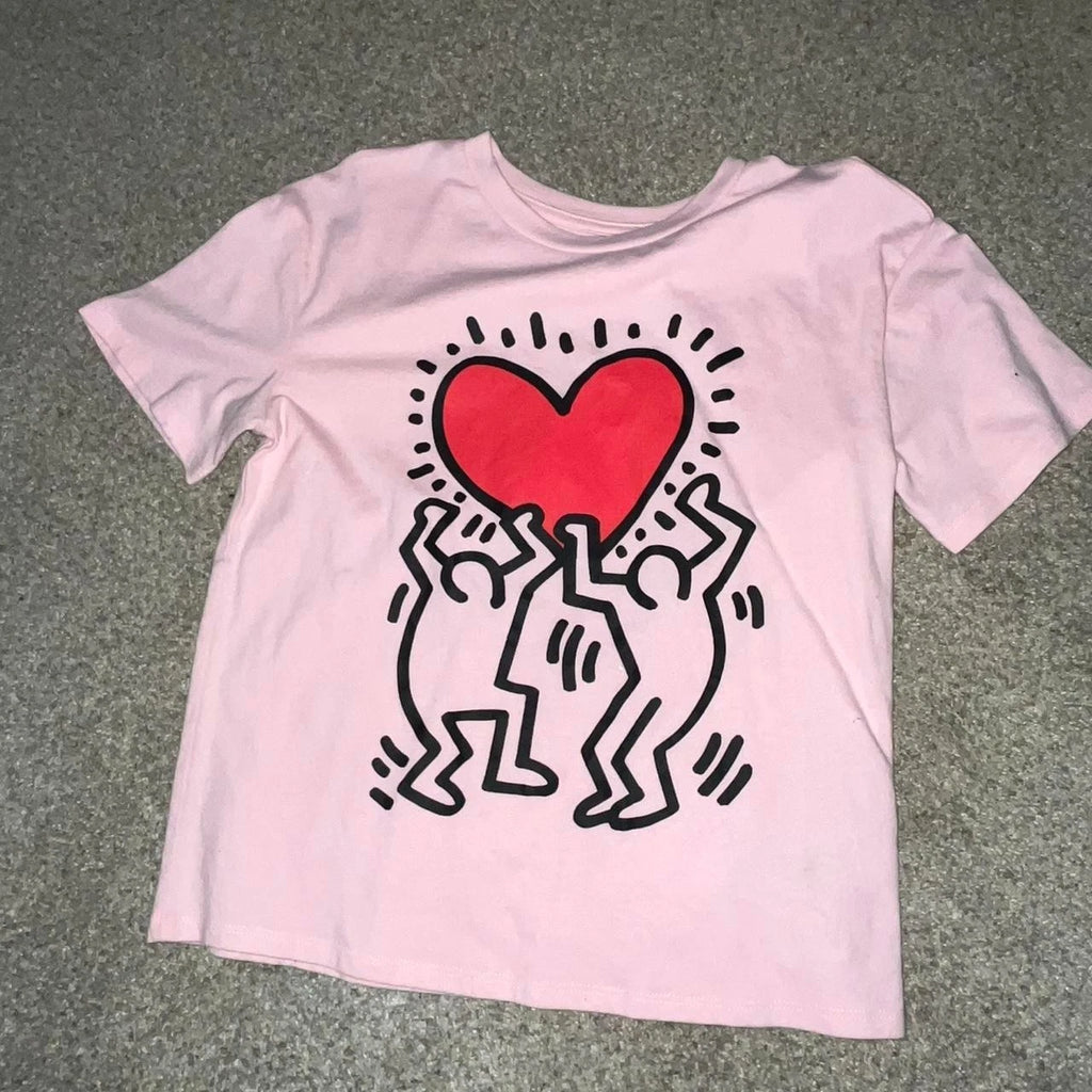 Cute Graffiti Valentines Day Retro Love Graphic T-Shirt