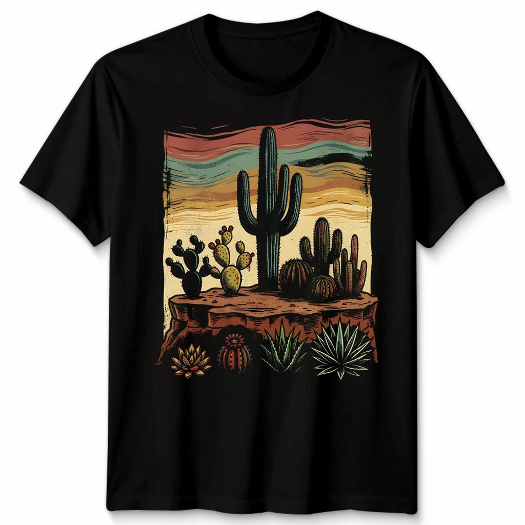 Retro Desert Cactus Unisex T Shirt Southwest Boho Plant Lover Mens Womens Tee