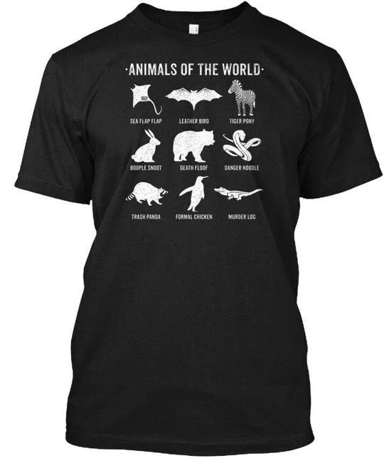 Simple Vintage Humor Funny Rare Animals Of World T-Shirt Made In USA S To 5XL