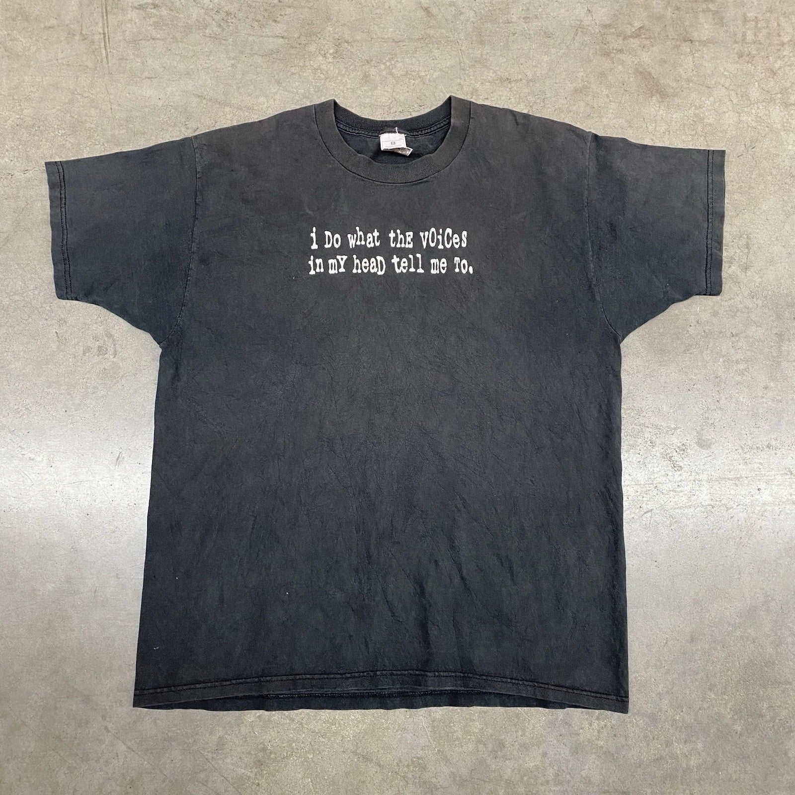 Vintage Sarcastic Humor Voices In My Head T Shirt Mens XL Black Grunge Y2K