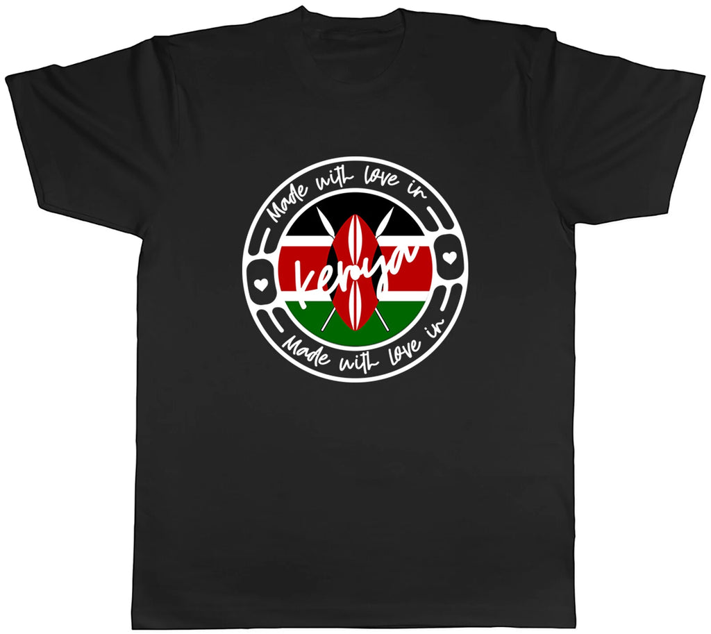 Made With Love In Kenya Country Mens Unisex T-Shirt Tee Gift