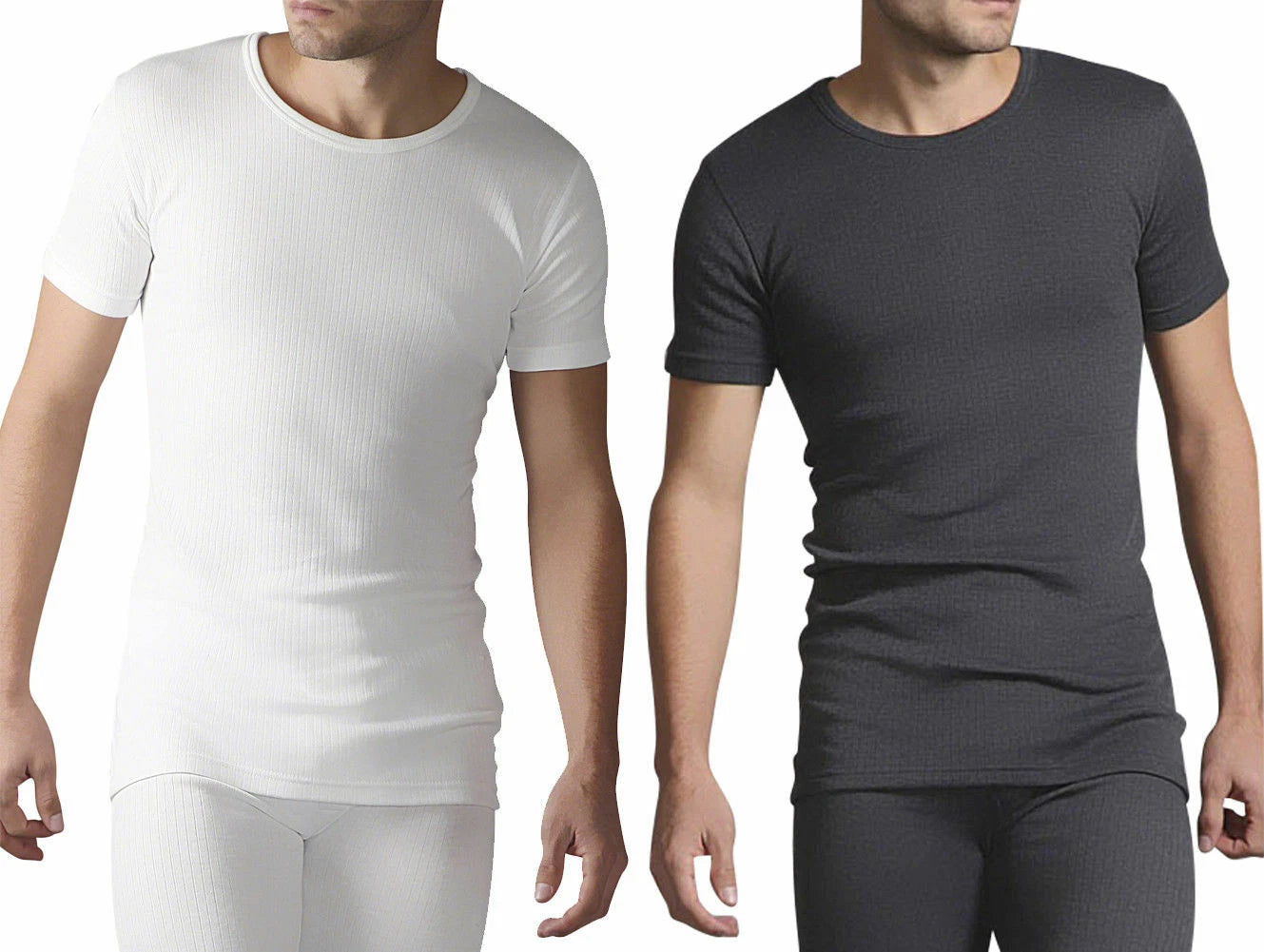 Mens Short Sleeve Vest Heat Trap Thermal Brushed T-Shirt Warm Winter Gymwear New