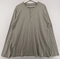 7Diamonds Mens Henley Shirt Large Long Sleeve Stretch Gray Casual Tee Minimalist