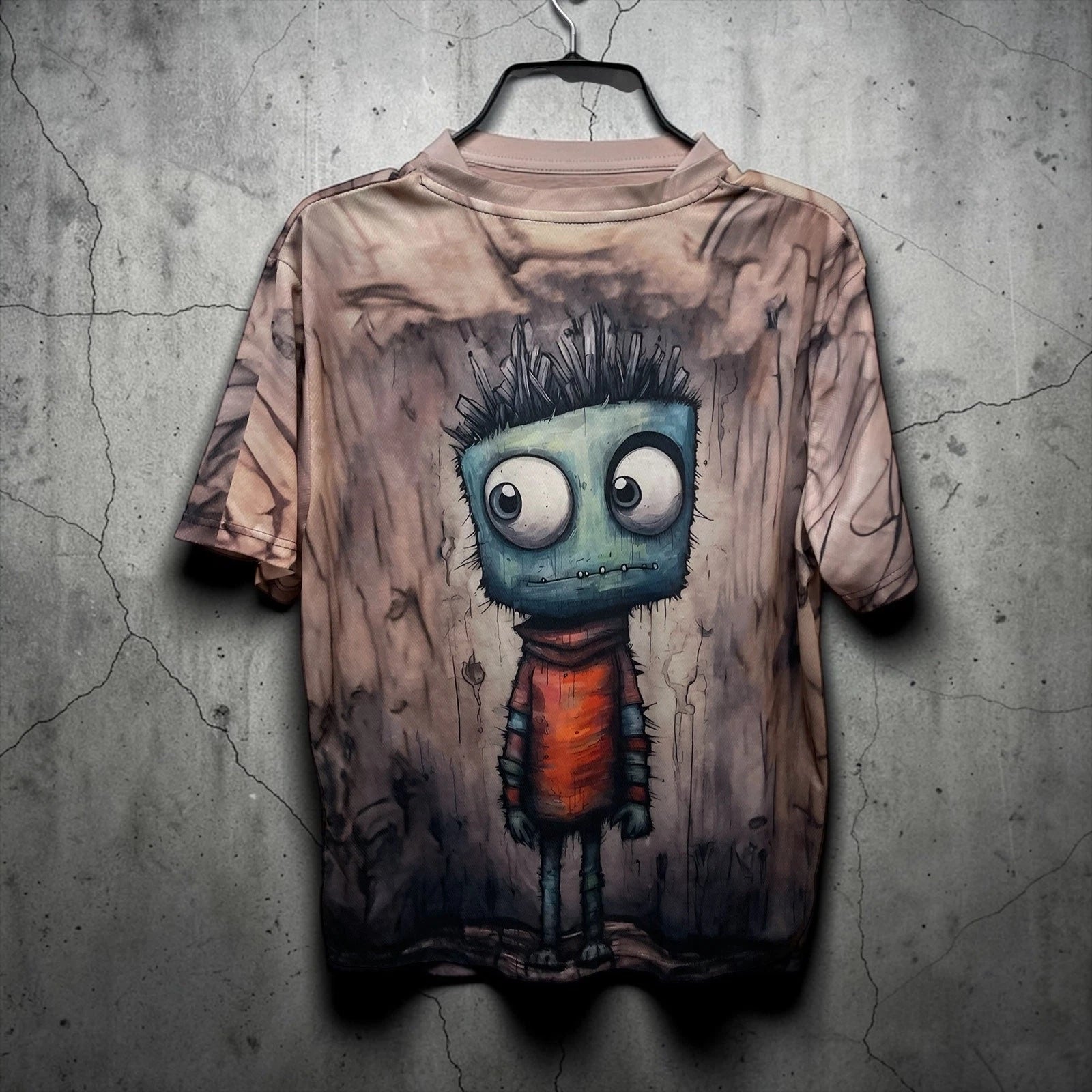 Green Monster T-shirt Creative Size Medium Unisex Grunge Casual Whimsigoth Y2K