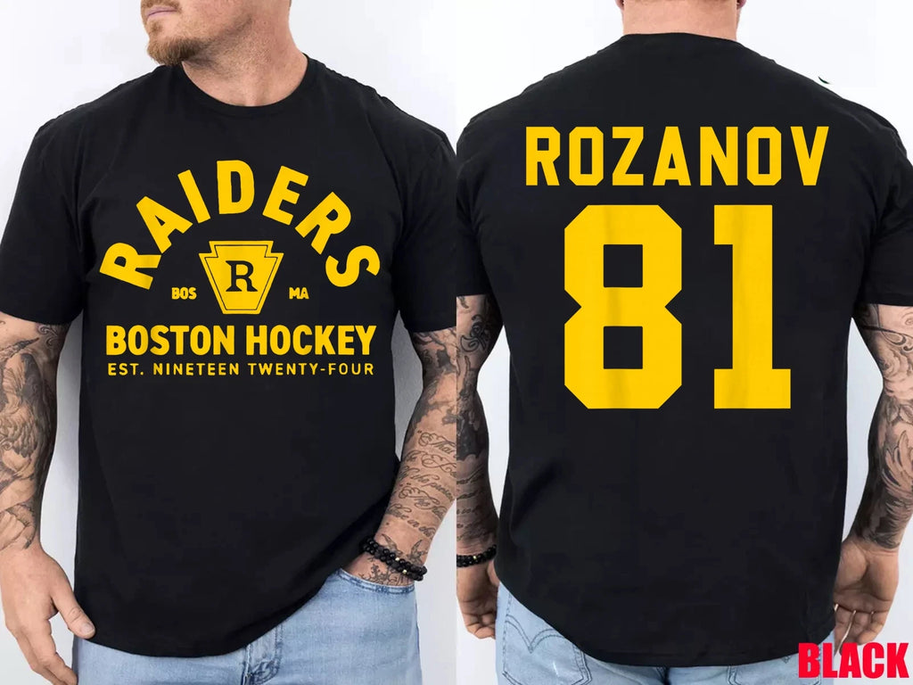 Raiders Boston Hockey EST 1924 ROZANOV 81 T-Shirt