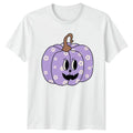 Purple Floral Pumpkin Womens T-Shirt Cute Halloween Gift For Her