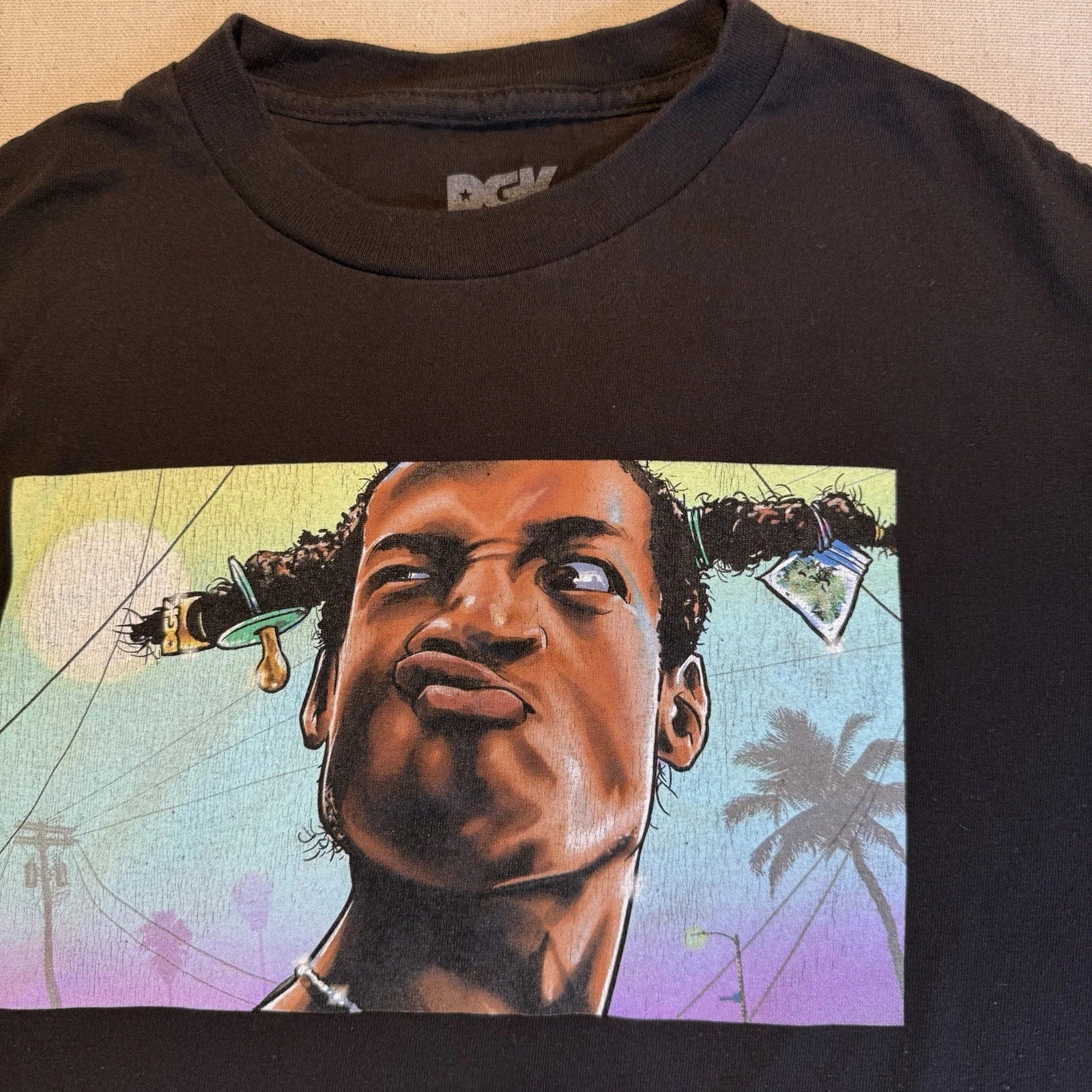 DGK Dirty Ghetto Kid T Shirt Menace Loc Dog Slinging Streetwear Medium Black Art