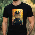 Mens Cat as Policeman Print Cotton T-Shirt Size XS to 5XL