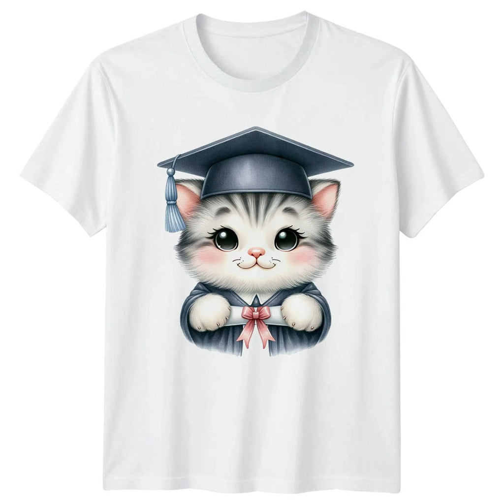 Cute Kitten Student T-Shirt Cat Lovers Graduation Gift For Him And Her