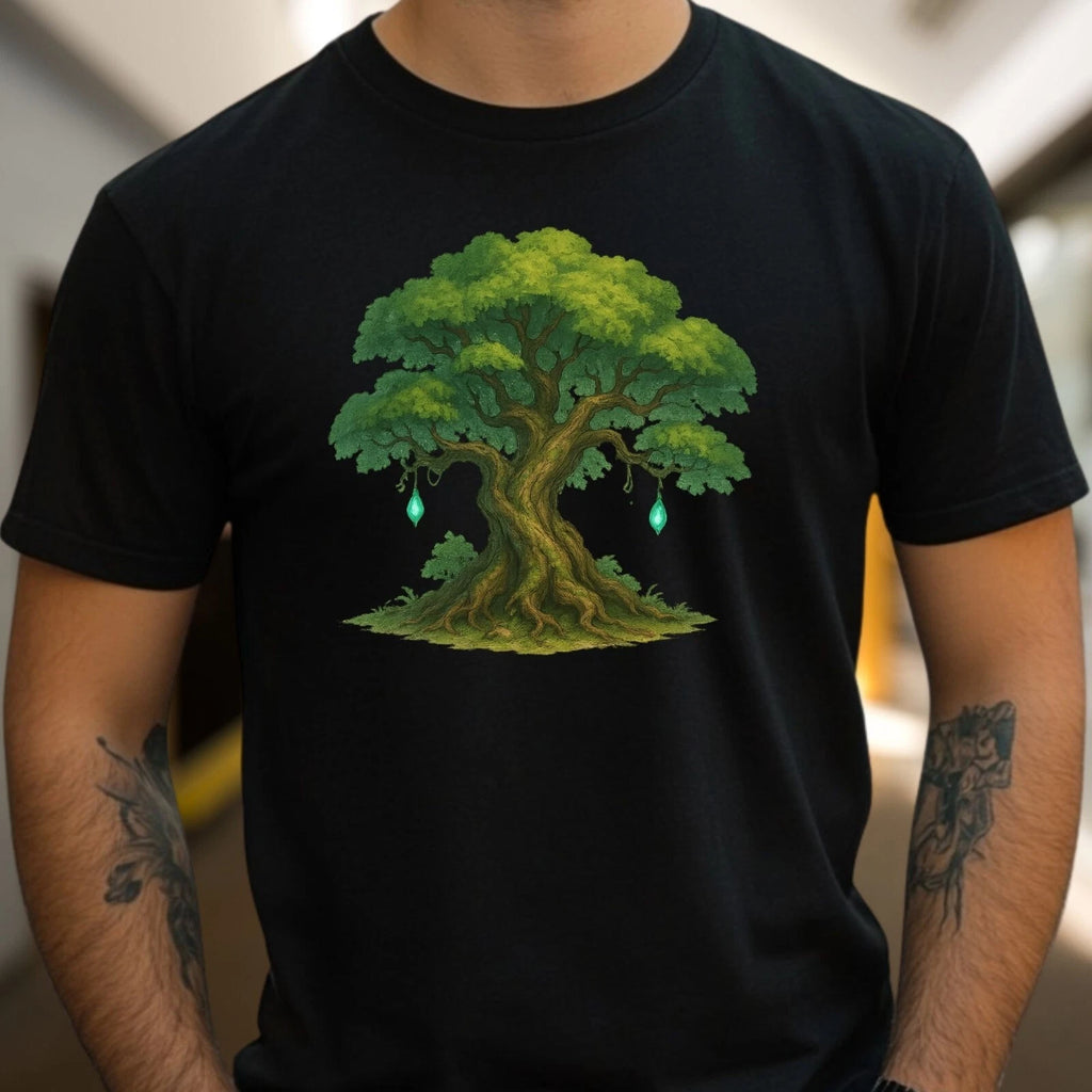 Mens Fantasy Tree Motif Cotton T-Shirt Size XS to 5XL