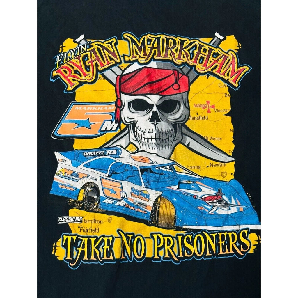 Gildan Flyin Ryan Markham Skull Car Racing T-Shirt Men's 3XL Black Short Sleeve