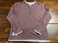 Zimego Shirt Men's Size XL Burgundy Gray Heather Long Sleeve Round Henley Tee
