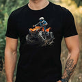 Mens Quad Driver Motif Cotton T-Shirt Size XS to 5XL