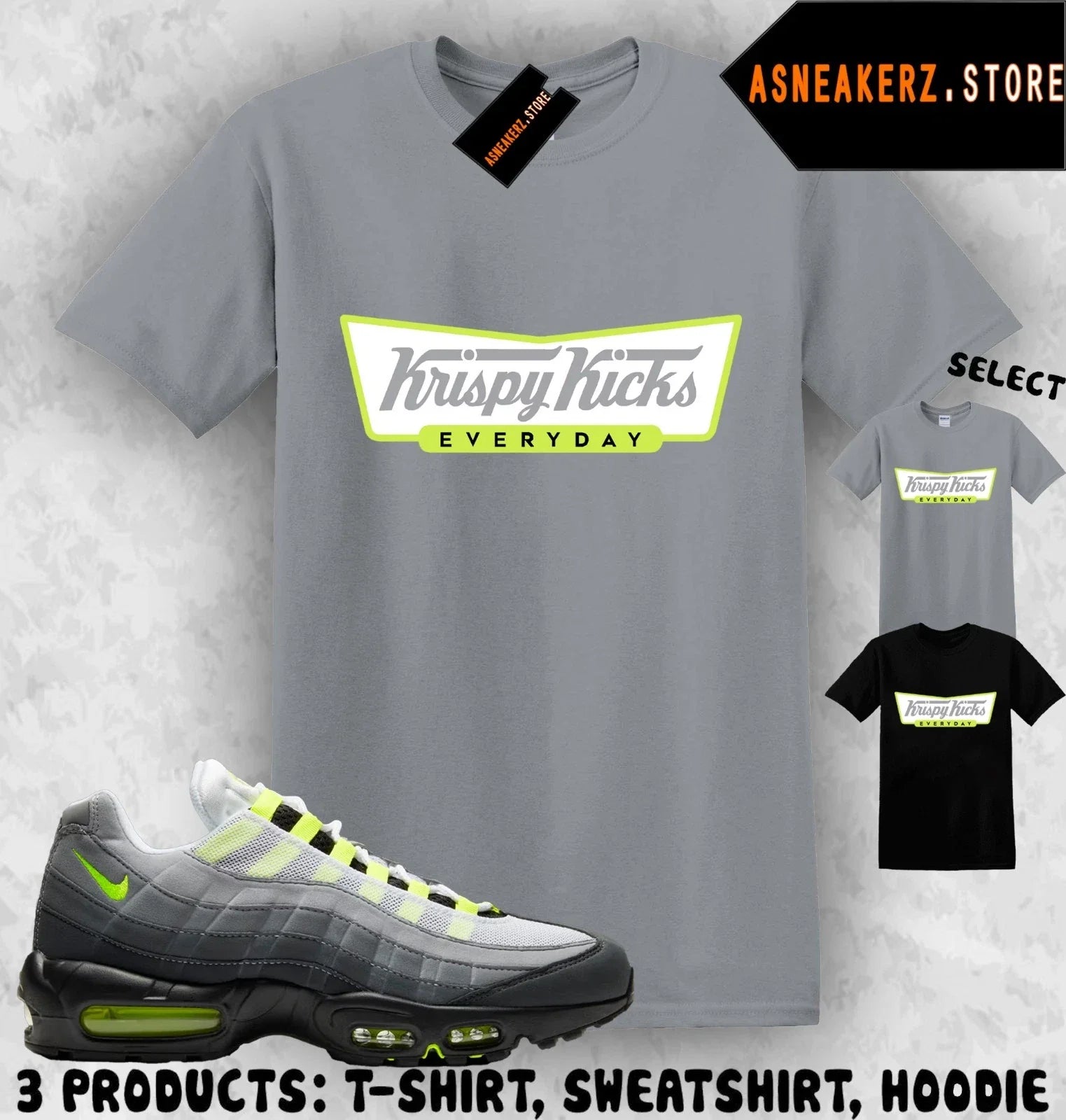 Tee Shirt Matching AM 95 Big Bubble Neon 2026 Match Sneaker Krispy Kicks T-Shirt