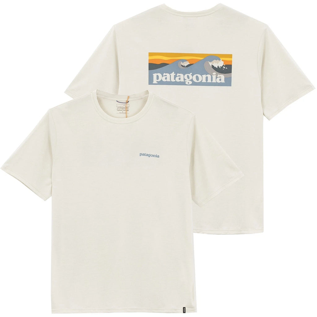 Patagonia Men Capilene Cool Daily Boardshort Logo S/S T-shirt Dyno White (Cream)