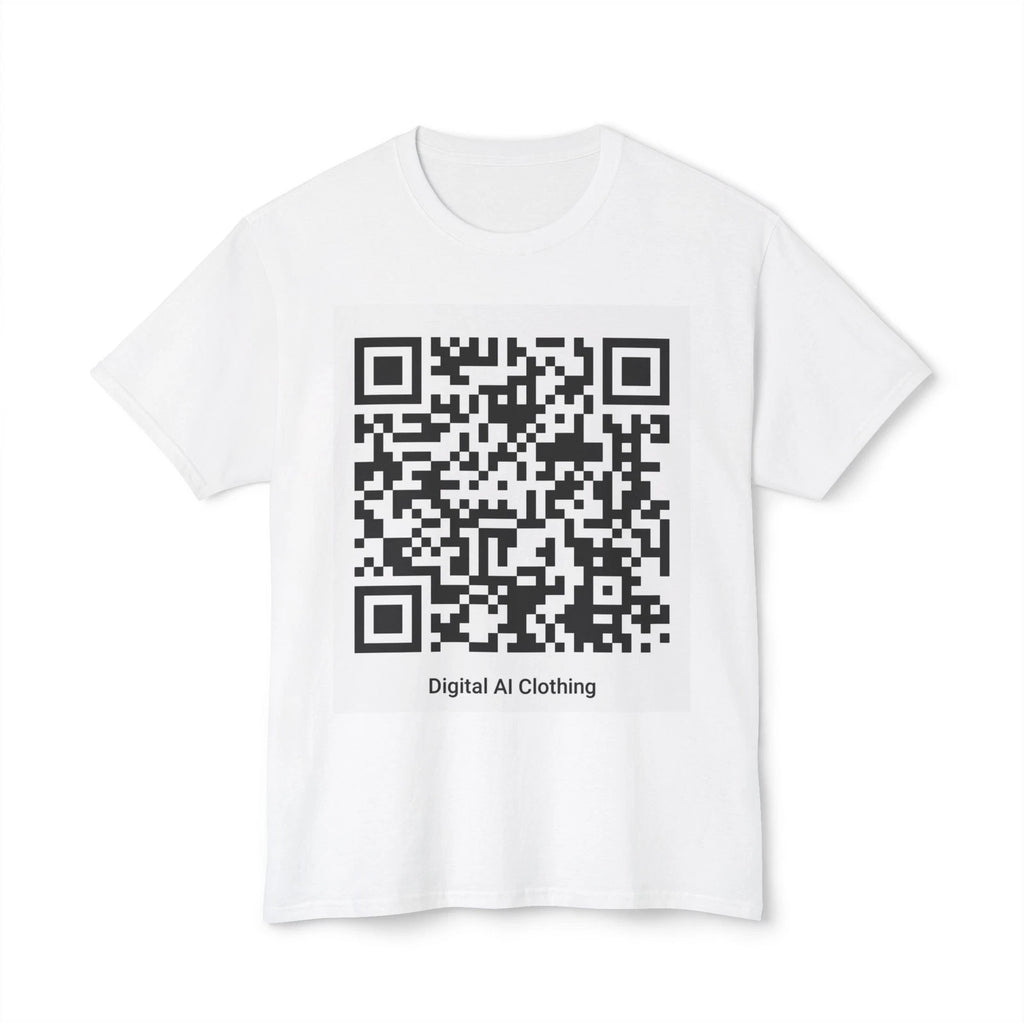 QR Code Trendy Unisex T-Shirt, Digital AI Clothing, Tech Apparel, Casual Wear,