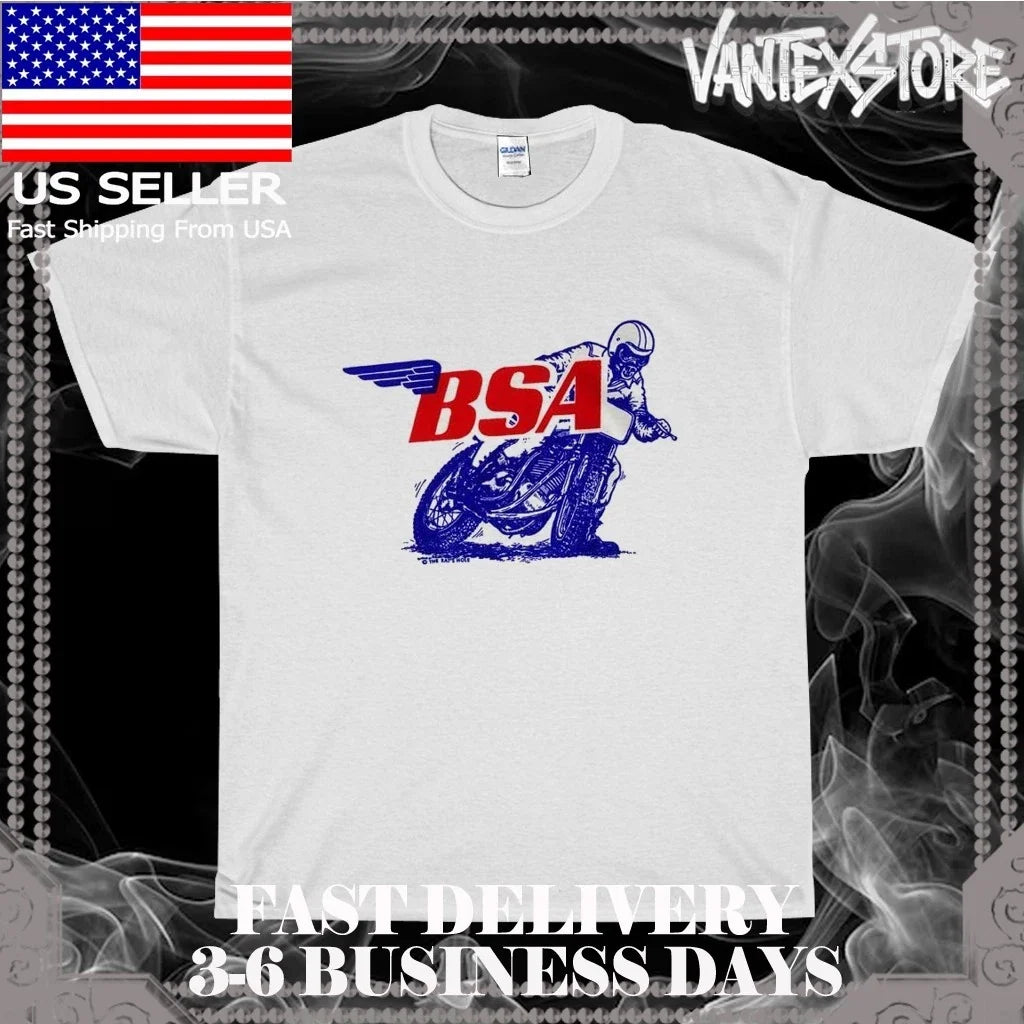 NEW SHIRT BSA MOTORCYCLES LOGO MEN'S T-SHIRT FUNNY AMERICAN USA SIZE S-5XL