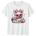 Cute Chihuahua Dog Wearing Heart Womens T-Shirt Puppy Easter Easter Gift For Her