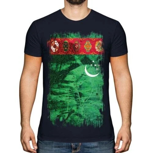 Turkmenistan Grunge Flag T-Shirt Turkmenistan Turkmen Jersey Gift