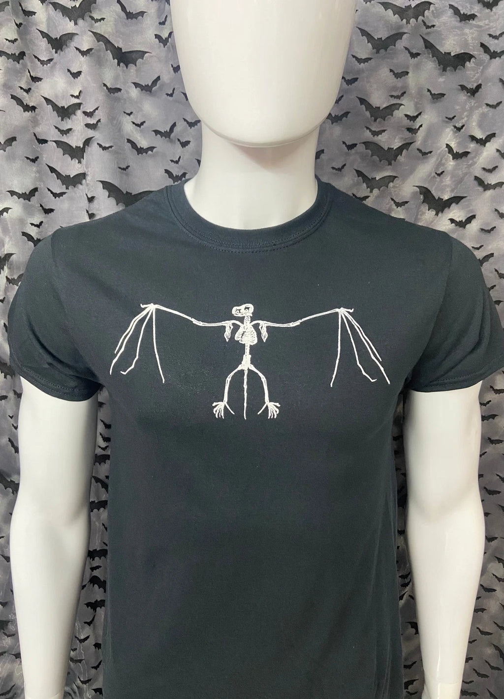 Bat Skeleton Gothic Deathrock Horror Goth Graphic Unisex T Shirt Tee