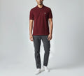 LACOSTE Slim Fit T-Shirt Mens MEDIUM Burgundy Polo Logo 1/4 Button Short Sleeve