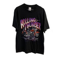 VTG Y2K Rolling Thunder T Shirt Size Large Black Purple Edgy Biker Crew Neck