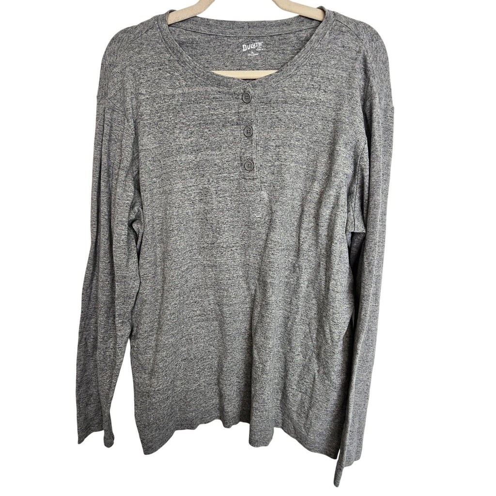 Duluth Trading Co Mens Henley Shirt Sz XL Minimalist Everyday Easy Casual Cotton