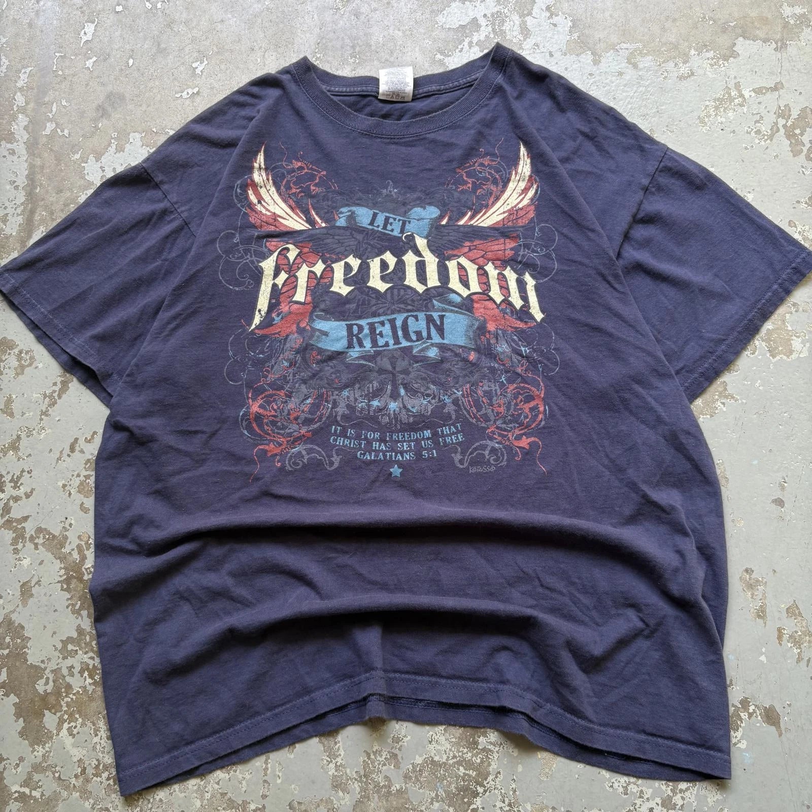 Vintage Y2K Freedom Affliction Bible Verse Jesus Shirt