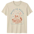 Read In Peace Skull Books T-Shirt Gothic Reader Gift Bookworm Tee