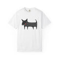 Dog T-Shirt I Kawaii Black Folk Art Dog T-shirt | Minimalist Cartoon Pup Design
