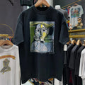 90s Picasso 'Woman With A Yellow Hat" Washed T-Shirt Black XL