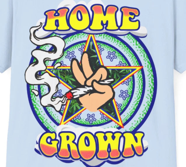 Marijuana Grower T-Shirt Home Grown Cannabis Tee TShirt Hippie Weed Grow Farmer