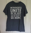 Introverts Unite Dark Gray Graphic Print Men's Short Sleeve T-Shirt