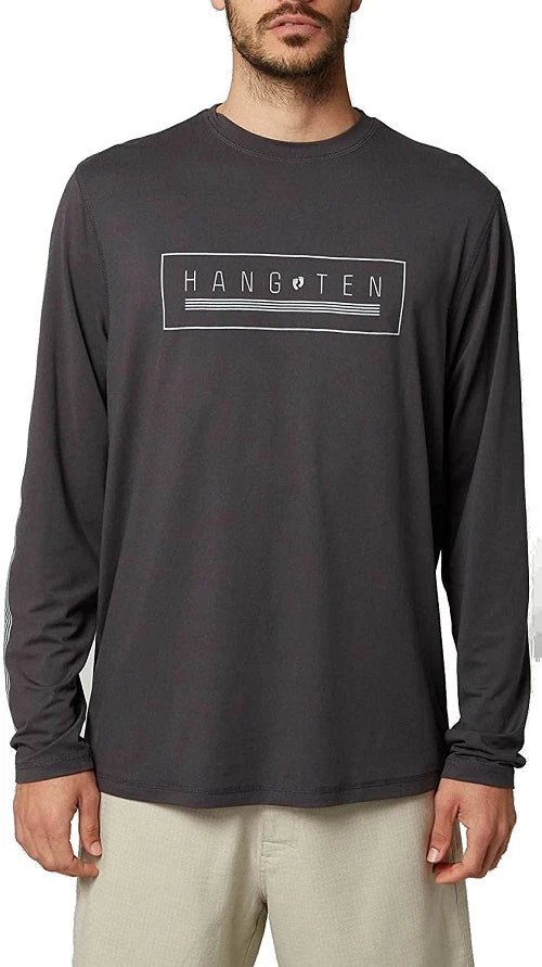 HANG TEN MEN'S UPF 50+ QUICK DRY LONG SLEEVE SUN SOFT SHIRT(ASPHALT, SMALL)NWT