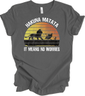 Lion King Hakuna Matata No Worries Retro Sunset Silhouette Graphic Tee Shirt