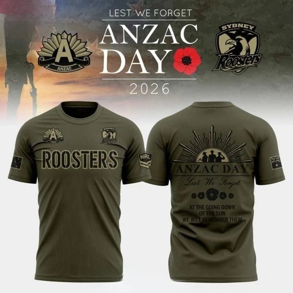 Sydney Roosters Anzac Day 2026 New Design T-Shirt