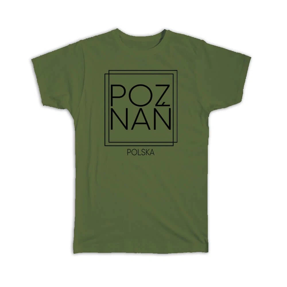 Gift T-Shirt : POZNAN Poland Square Modern Minimalist Font