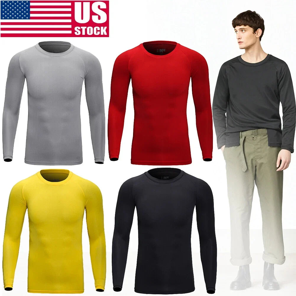 Men's Women’s Long Sleeve Performance Moisture Wicking T-Shirt Sports Fitness