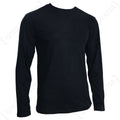 Long Sleeve BLACK T-SHIRT - All Sizes - Army Military Cotton Top - 100% COTTON
