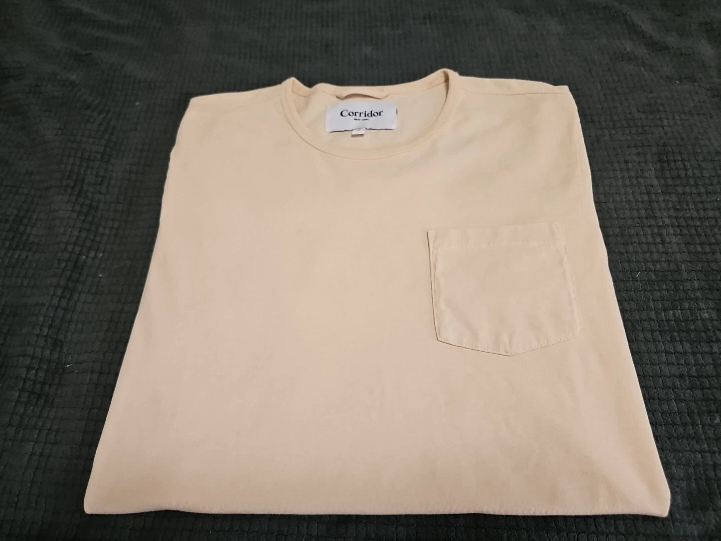 Corridor NYC NEW Antique White Garment Dyed Pocket TShirt SZ S