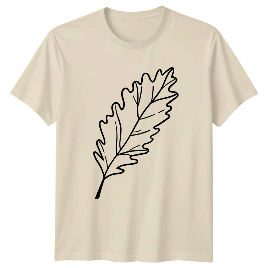 Simple Oak Leaf Nature Design T-Shirt Tree Leaf Botanical Birthday Gift