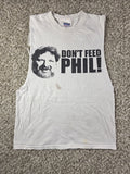Vintage Viva La Bam Don't Feed Phil White Graphic Cutoff T-Shirt Size Small
