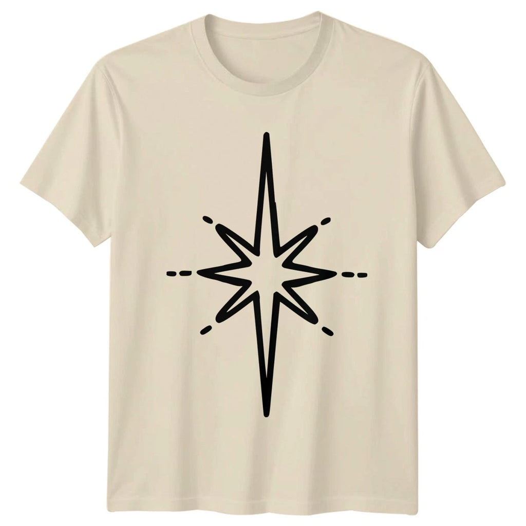 Minimalist Doodle Celestial Starburst Art T-Shirt Abstract Star Celestial