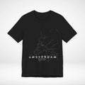 Amsterdam Netherlands Train Map T-Shirt Minimalist Rail Graphic Tee Streetwear