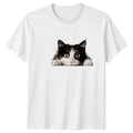 Peeking Black And White Cat T-Shirt Tuxedo Cat Birthday Gift For Him And Her