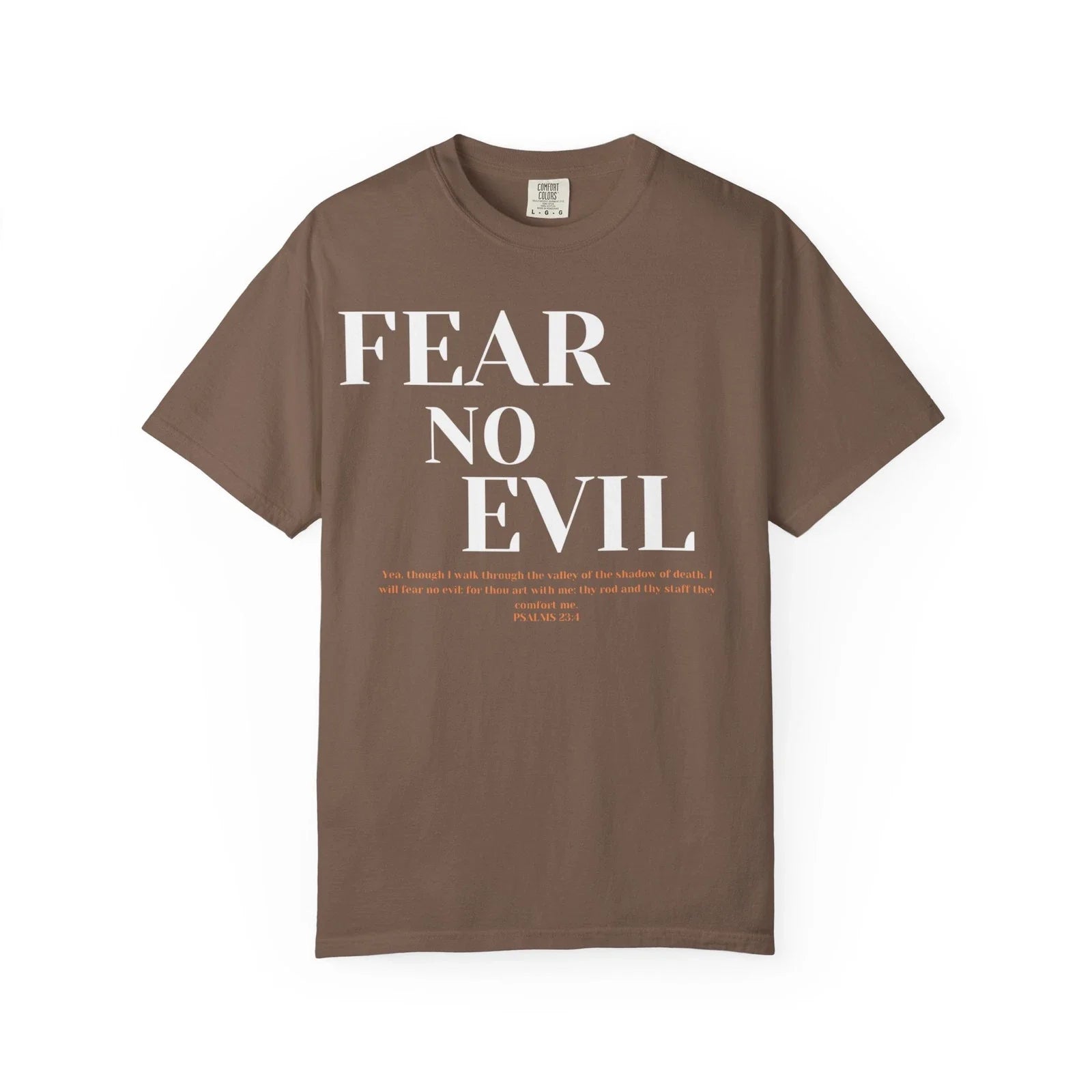 Fear No Evil Shirt Christian Shirts for Men Psalm 23:4 Bible Verse T Shirt