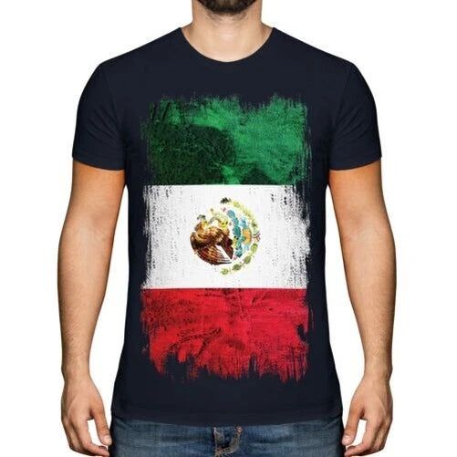 MEXICO GRUNGE FLAG MENS T-SHIRT TEE TOP MÉXICO MEXICAN M?XIHCO SHIRT FOOTBALL