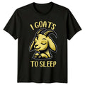 Funny Goat Pun I Goats To Sleep Graphic T-Shirt Lazy Animal Tee